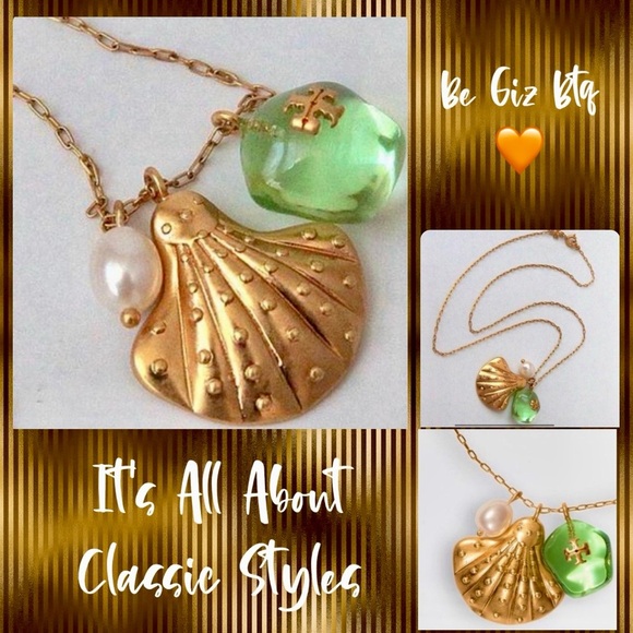 🆕 Tory Burch Sea Of Dreams Charm Pendant Necklace - Picture 1 of 15